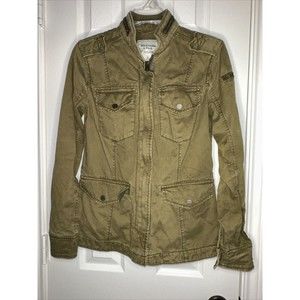 Abercrombie & Fitch Womens Size Small Military Outerwear Jacket Faded Army Green